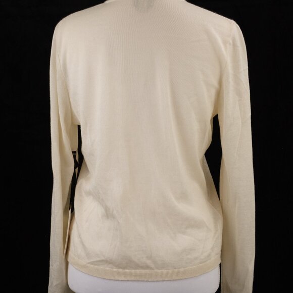 Giambattista Valli Floral Embroidered Knit Cardigan, Ivory, Size IT 42/US 6 - Picture 4 of 15